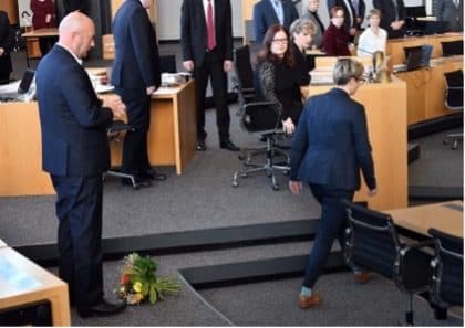 Motif: “Flower Throw in the Thuringian State Parliament” - Original photograph